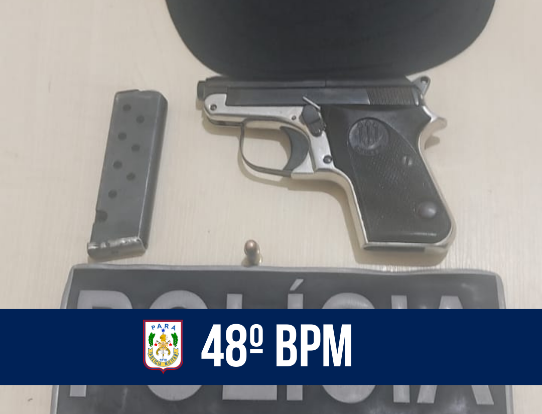48° BPM prende suspeito por porte ilegal de armas, em Bonfim.