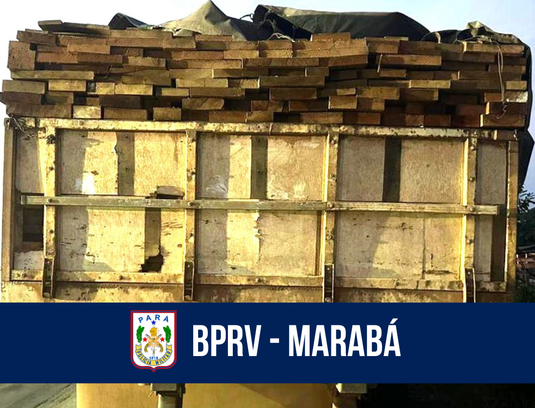 BPRv apreende veículo com carga de madeira sem documentos em Marabá
