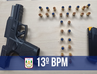 Em Tucuruí, 13º BPM prende homem suspeito de porte ilegal de arma de fogo