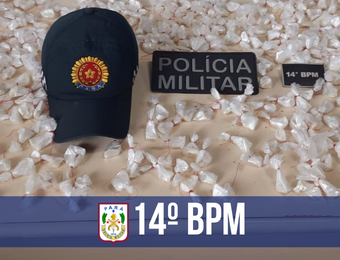 Em Barcarena, 14º BPM apreende 400 papelotes de cocaína