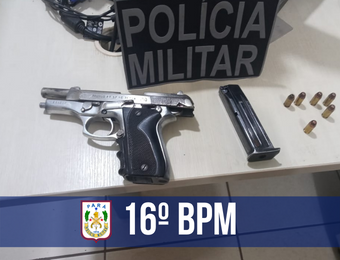 Em Altamira, 16º BPM prende homem suspeito de porte ilegal de arma
