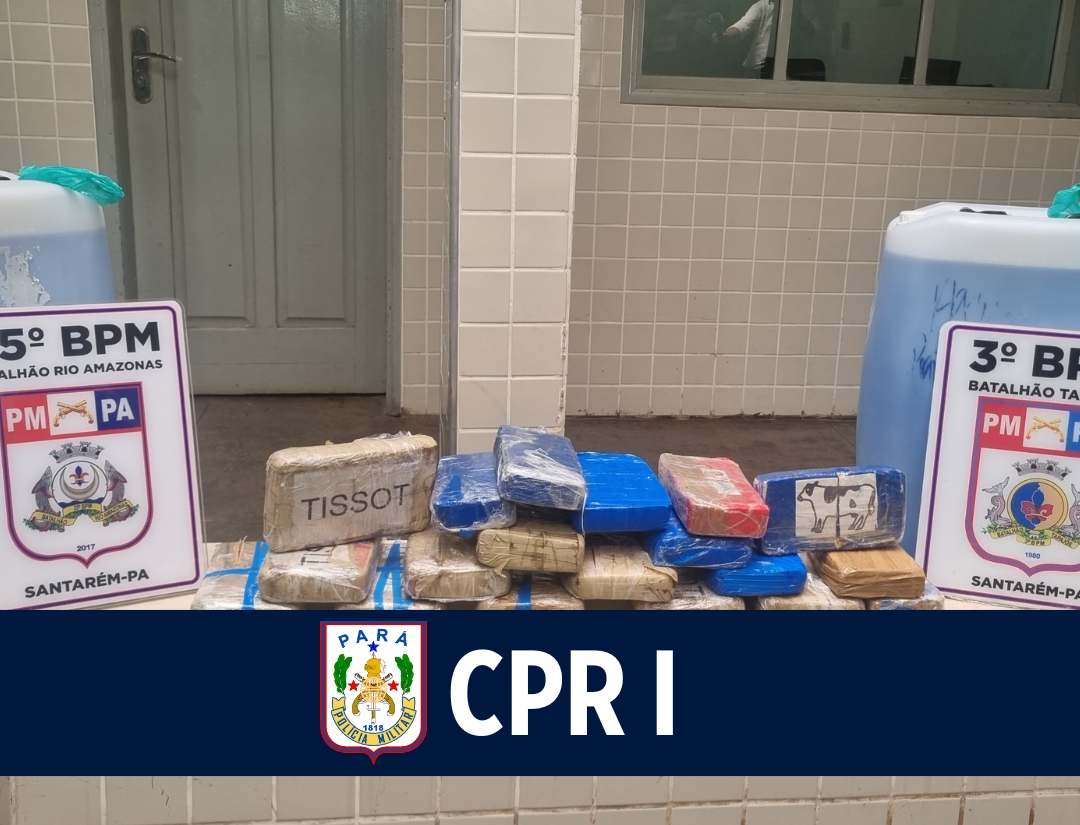 CPR I: 35º BPM e 3º BPM apreendem 20Kg de drogas no município de Santarém