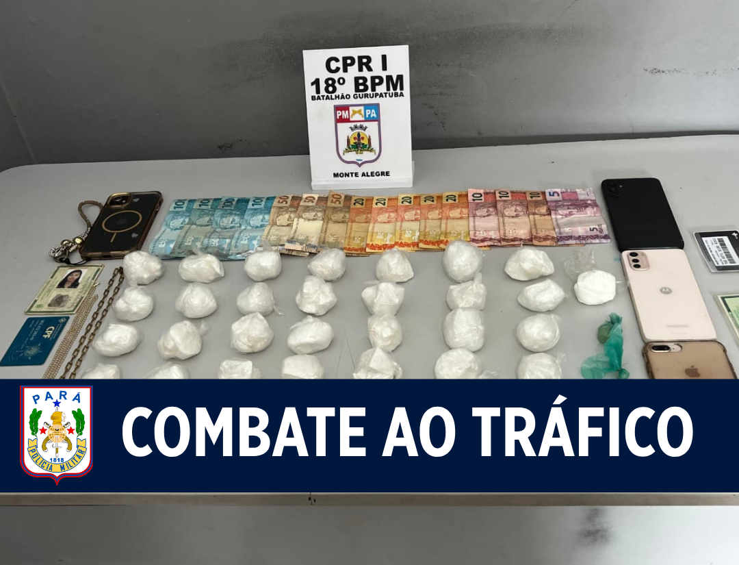 18º BPM desarticula ponto de tráfico de drogas em Monte Alegre