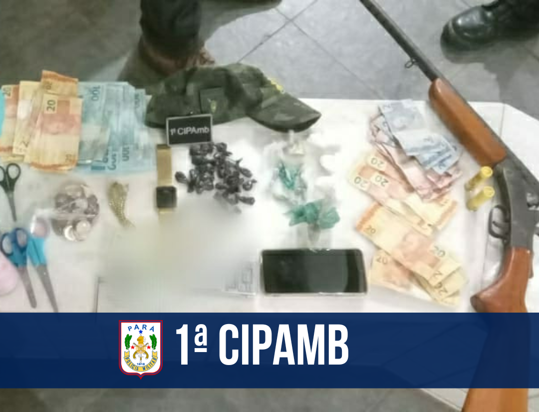 Em Santarém, 1ª CIPAmb prende dupla com arma e drogas