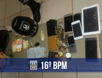 16º BPM intensifica policiamento e apreende droga, armas, joias e motos roubadas