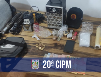 20ª CIPM apreende drogas e prende suspeito por tráfico de entorpecentes