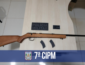 7ª CIPM apreende rifle e prende homem por porte ilegal de arma de fogo em Novo Progresso