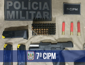7ª CIPM apreende armas e munições dentro de carro em Novo Progresso