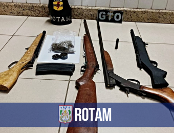 Rotam apreende espingardas, drogas e munições em Salinópolis