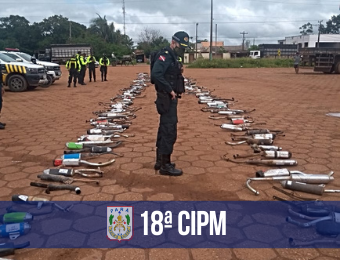 PM destrói mais de 200 descargas de motos apreendidas em Jacundá