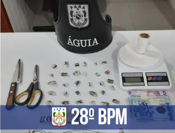 Homem é preso pelo Batalhão Águia com 33 porções de maconha em Belém