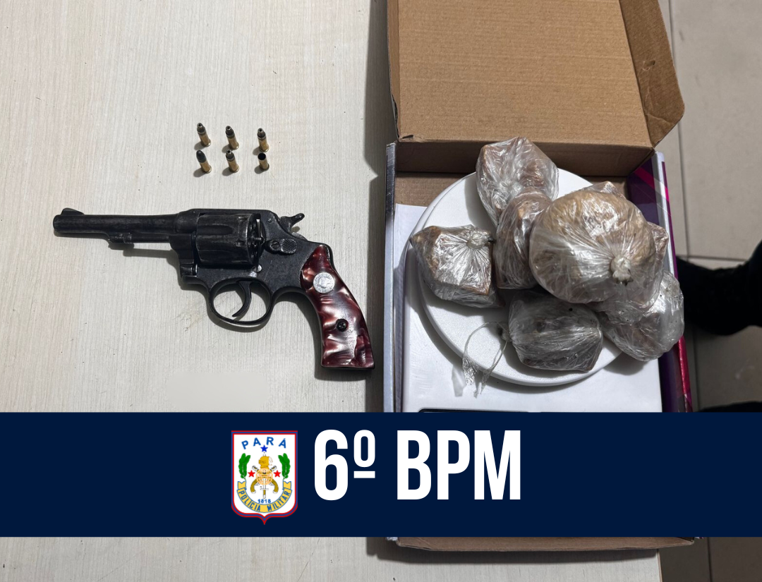 Operação do 6º BPM apreende arma de fogo e entorpecentes no bairro Coqueiro