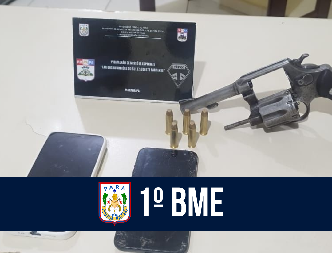 Em Marabá, 1º BME prende homens por porte ilegal de arma de fogo