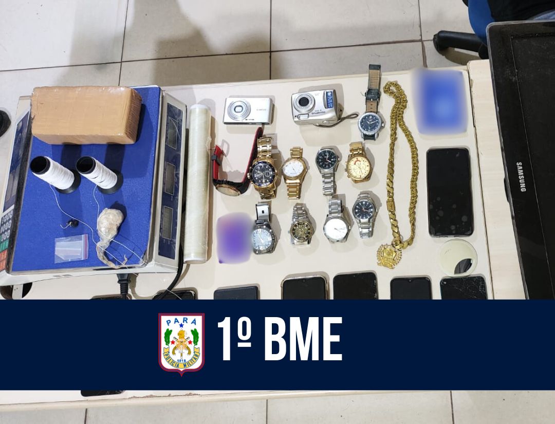 Operação do 1º BME resulta na detenção de duas mulheres e apreensão de diversos entorpecentes e ilícitos