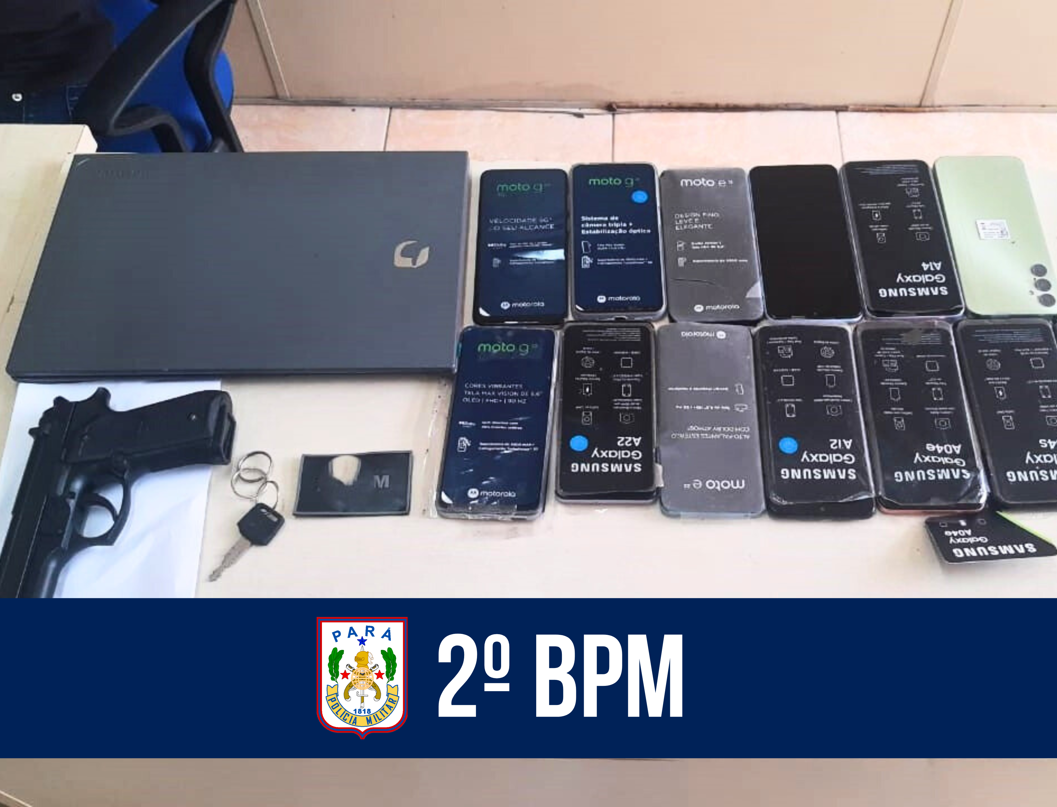 Em Belém, 2º BPM recupera celulares e notebook subtraídos de loja