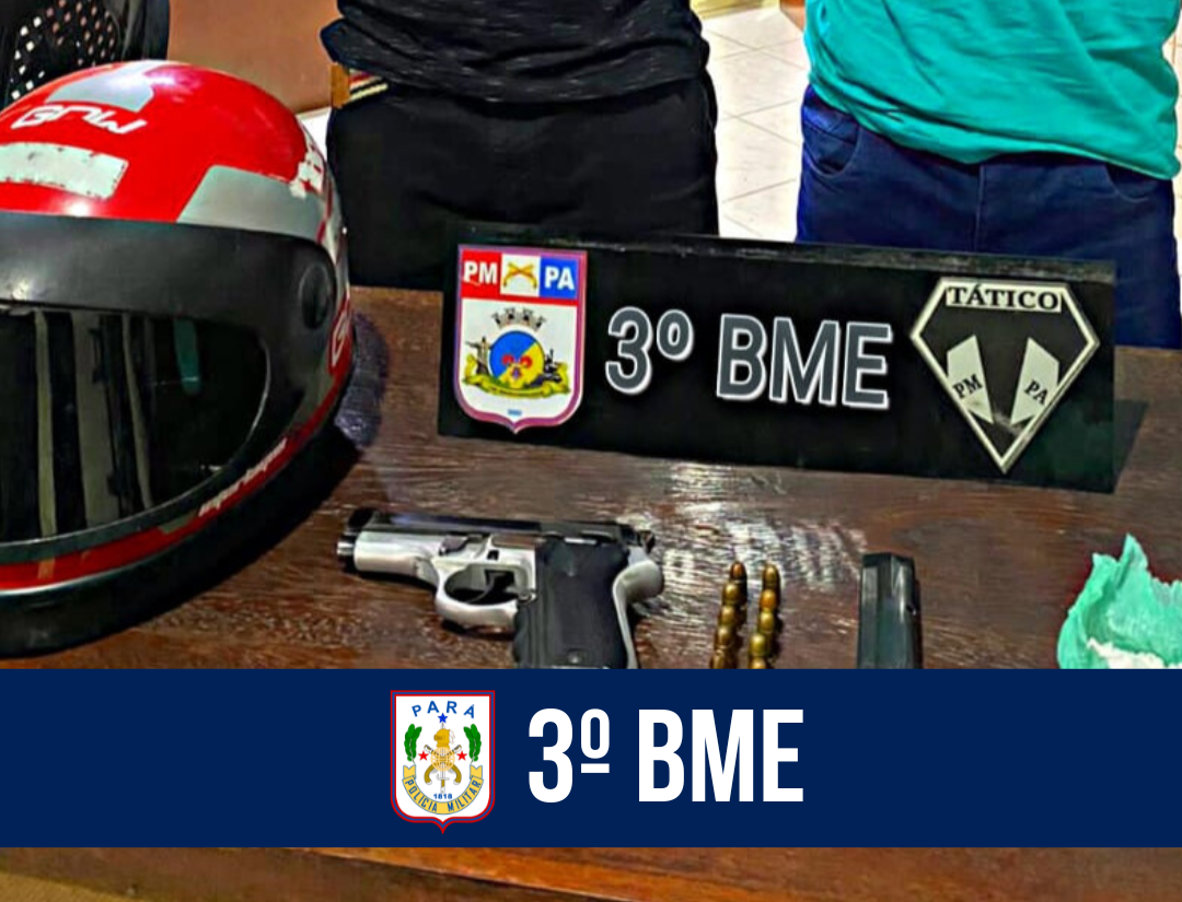 3º BME apreende arma de fogo e entorpecente em Castanhal