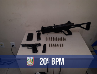 20° BPM apreende armas de uso restrito durante perseguição em Belém