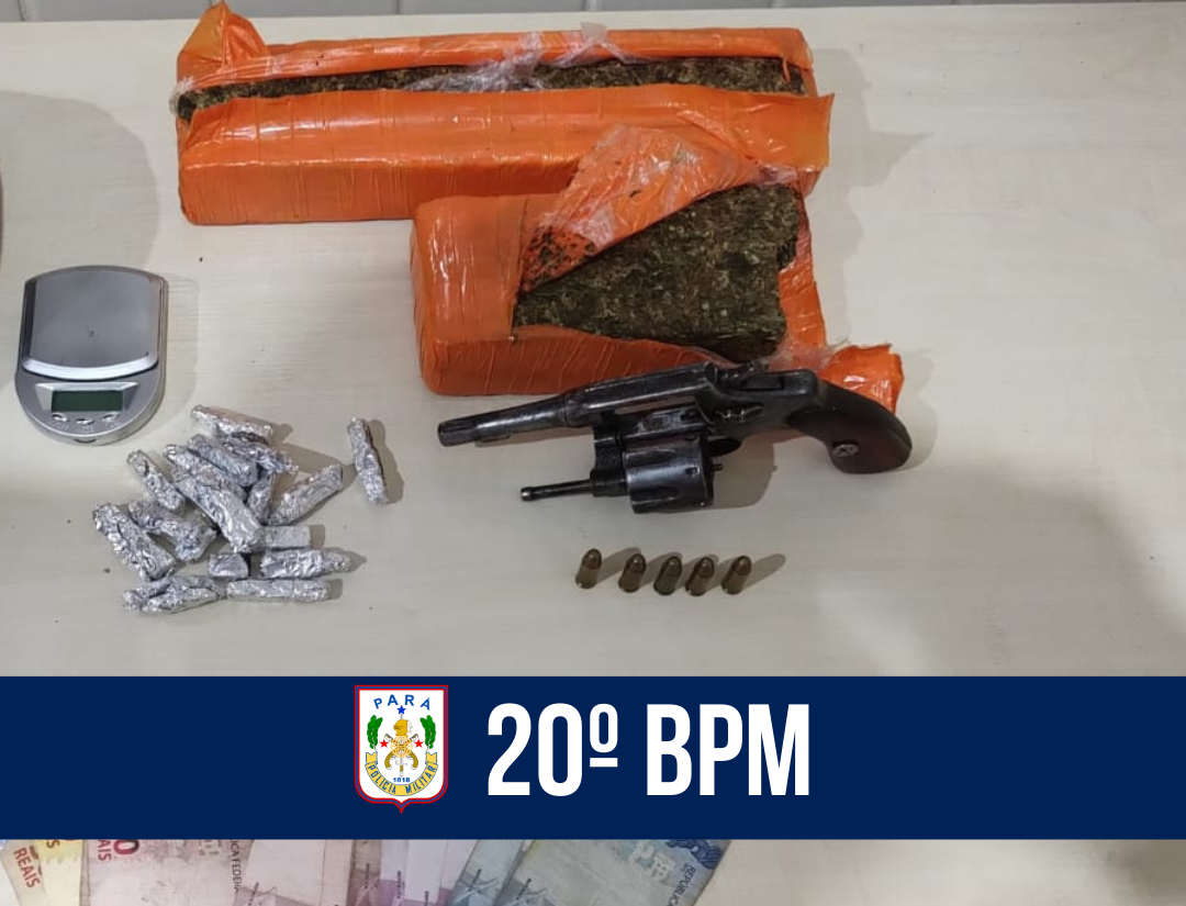 20º BPM captura foragido e prende mulher com drogas e arma de fogo