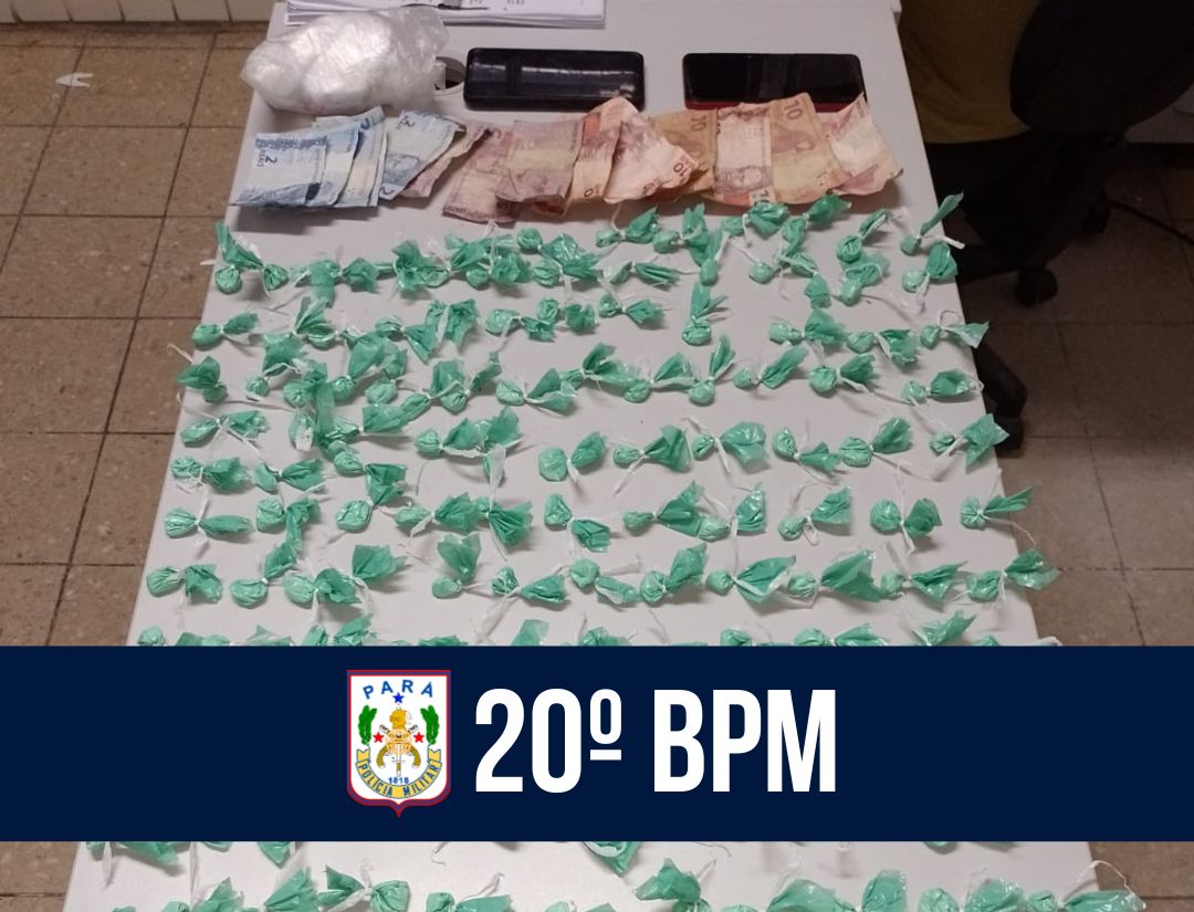 Durante Operação, 20º BPM prende trio e apreende 176 papelotes de entorpecentes no bairro Condor