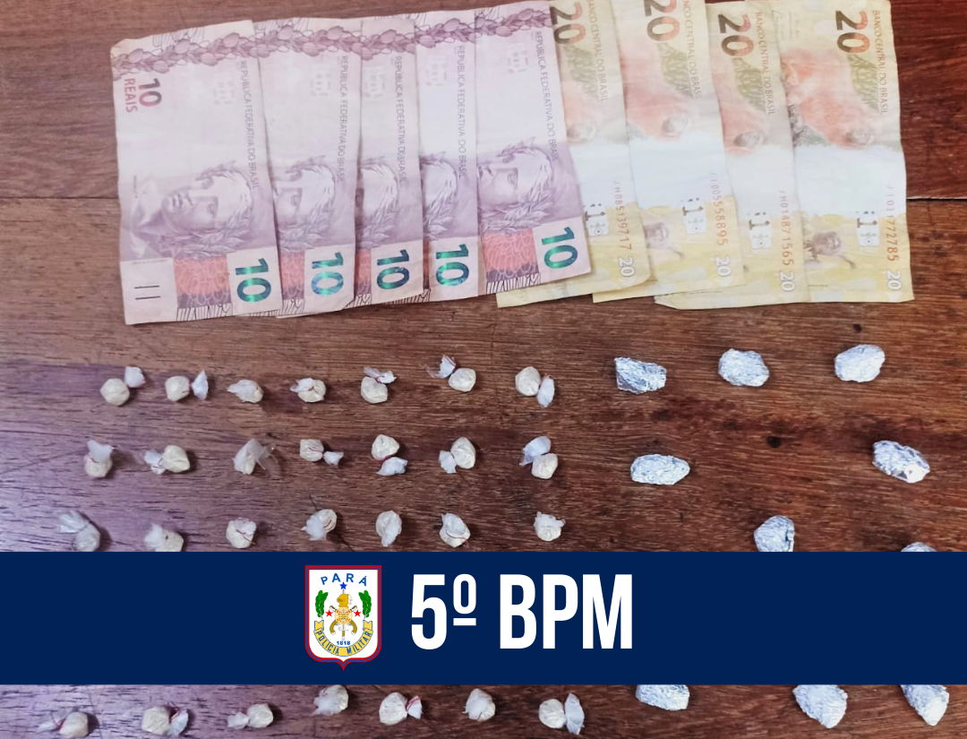 Em Castanhal, 5º BPM prende suspeito de tráfico de drogas