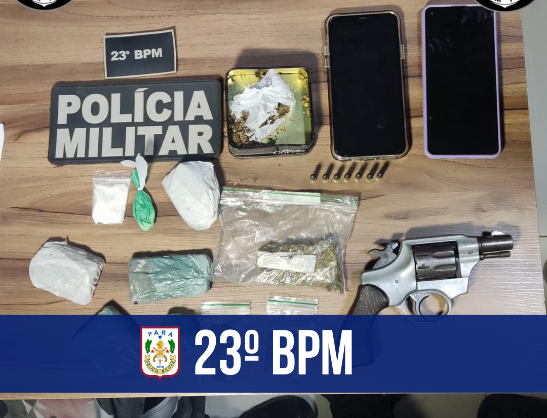 Em Parauapebas, 23º BPM prende homem e apreende arma, drogas e munições