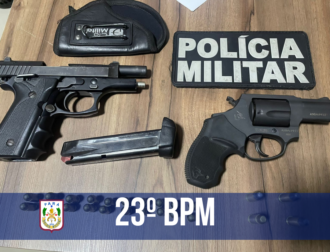 Em Parauapebas, PM apreende armas de fogo e realiza prisão por tráfico de drogas