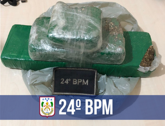 24º Batalhão prende homem com 1,5kg de maconha