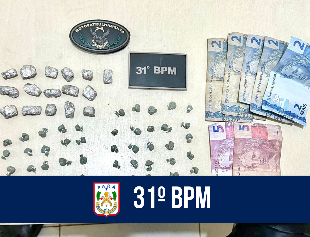 31º BPM prende dupla por posse de material entorpecente em Abaetetuba