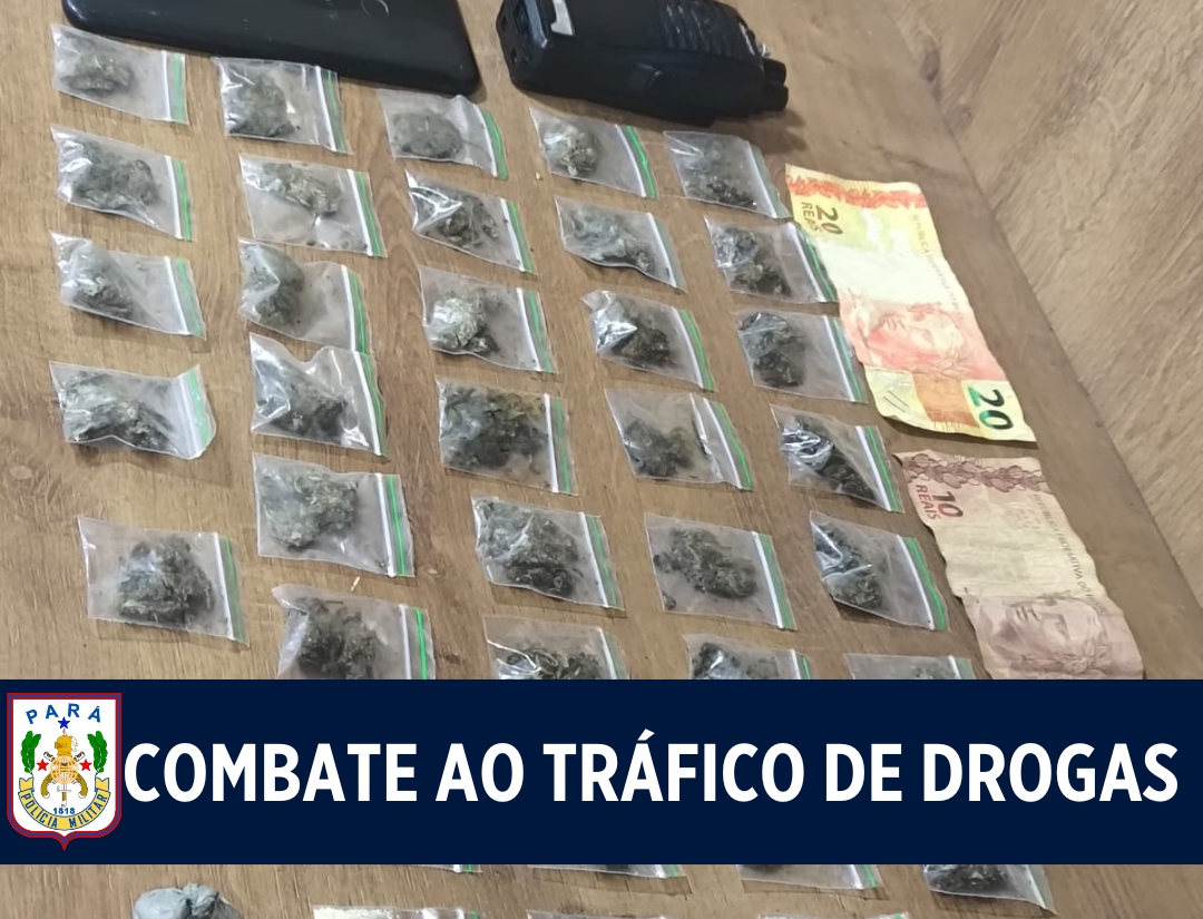 23° BPM apreende drogas e equipamento de comunicação no Bairro Alto Bonito, em Parauapebas