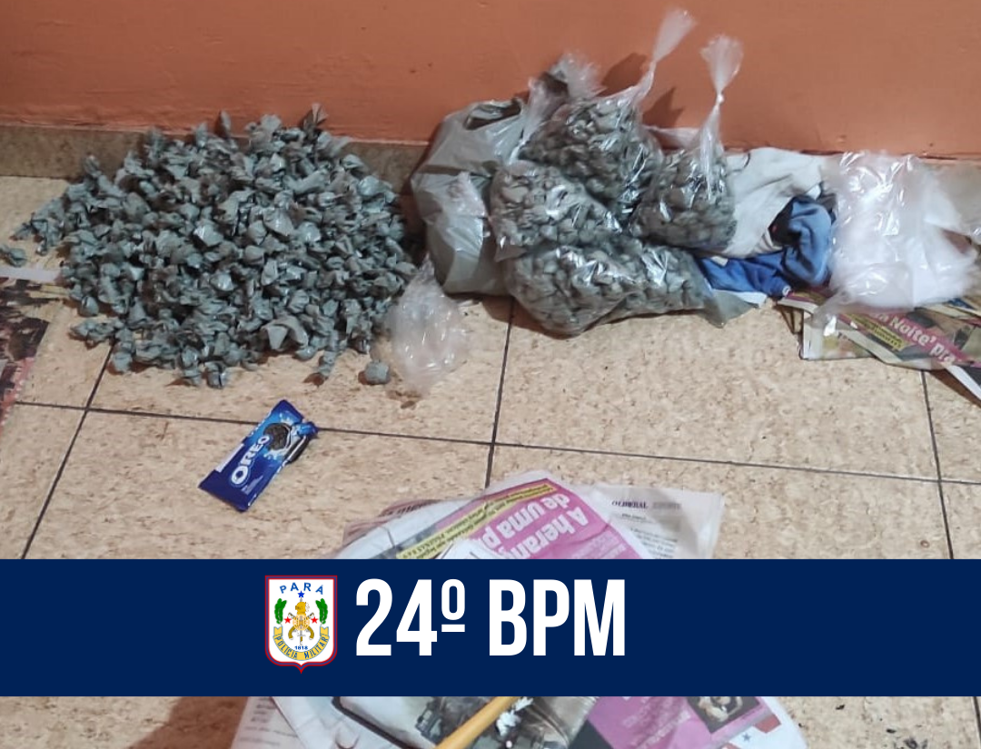 24° BPM captura suspeito e apreende grande quantidade de drogas na Cabanagem