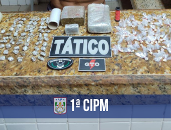 1ª CIPM realiza prisão de suspeito e apreende grande quantidade de drogas em Salinas