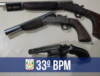33º BPM prende seis suspeitos de tentativa de roubo e porte ilegal de arma de fogo