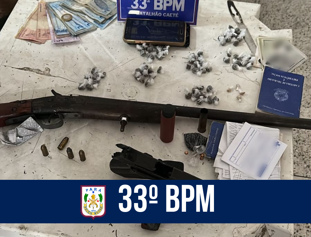 Em Bragança, PM realiza prisões e apreensões de drogas e armas de fogo