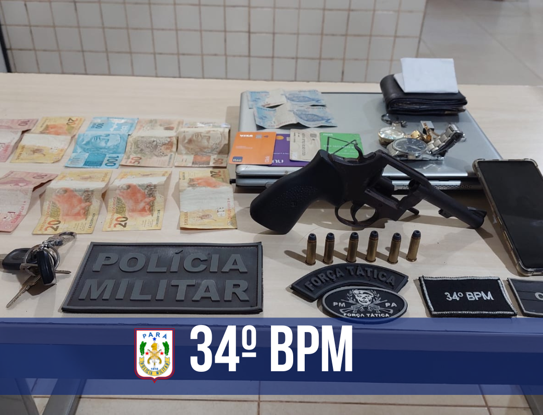 PM prende homem com arma e munições em Marabá