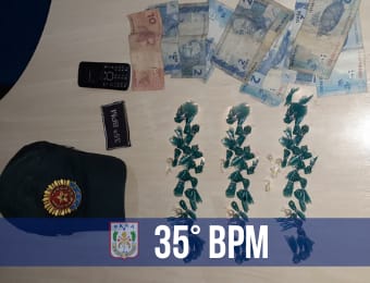 35º BPM apreende arma de fogo e drogas em Santarém