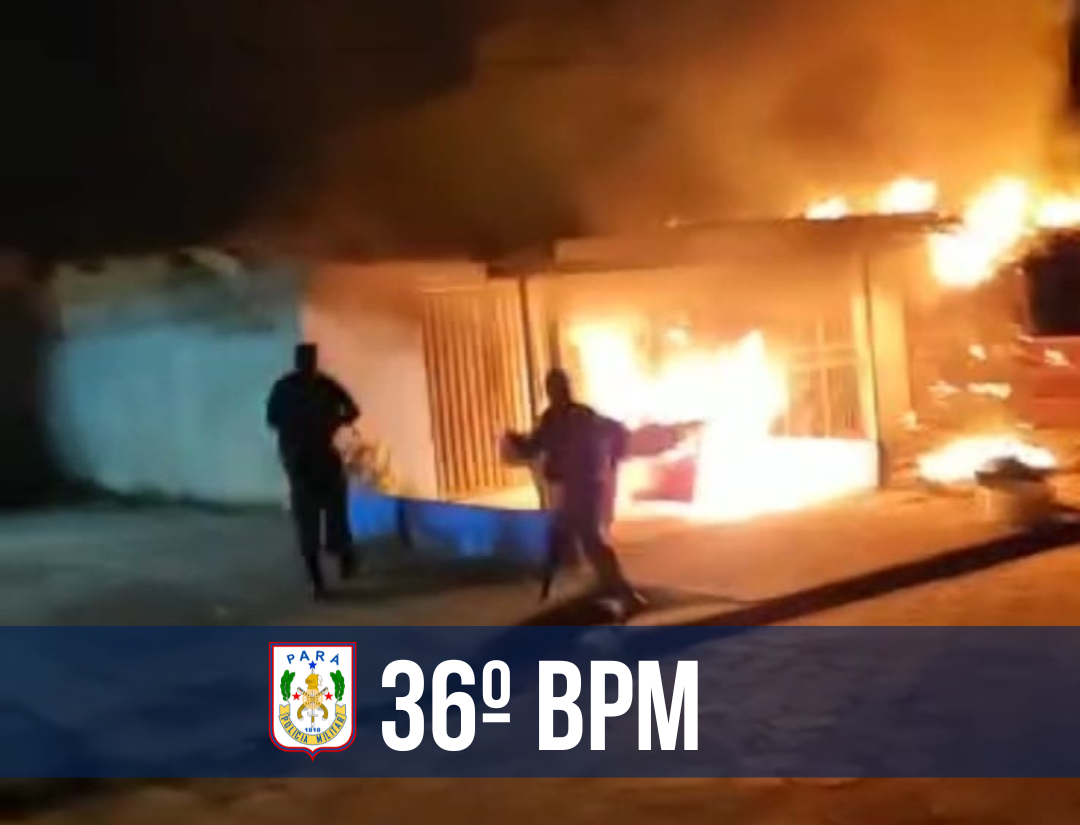 PM resgata moradores de casa em chamas, no Sul do Pará
