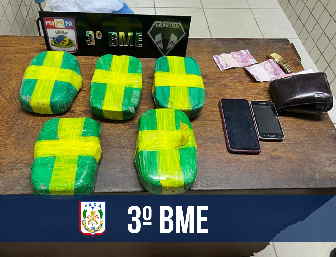 PM prende dupla por tráfico de drogas e apreende 5 tabletes de entorpecentes