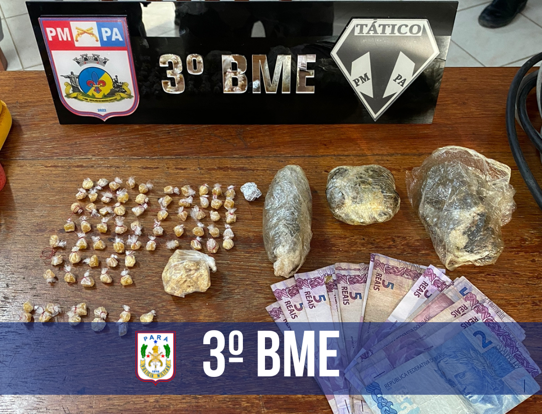 3° Batalhão de Missões Especiais prendem mãe e filho por tráfico de drogas em Castanhal