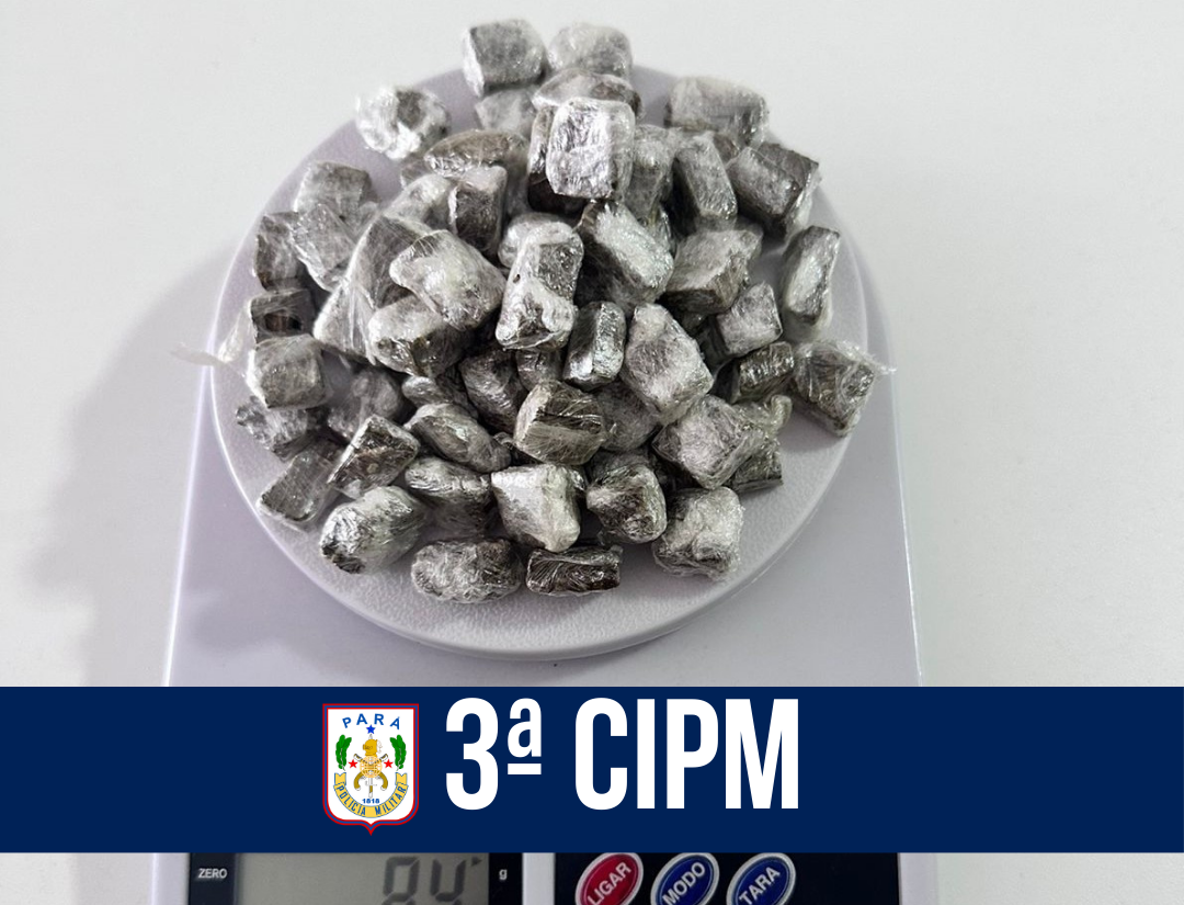 3ª CIPM prende homem suspeito de tráfico e apreende 76 porções de drogas em Vigia