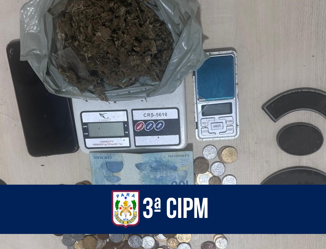 Em Vigia, 3ª CIPM prende homem por tráfico de entorpecentes