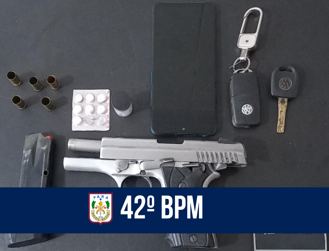 42° BPM prende homem com pistola .40mm em São Miguel do Guamá