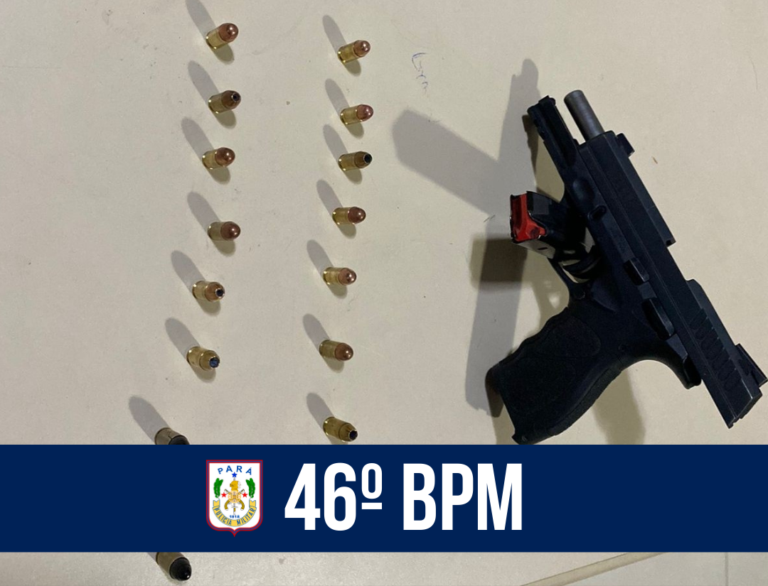 46º BPM prende suspeito de porte ilegal de arma de fogo e apreende munições