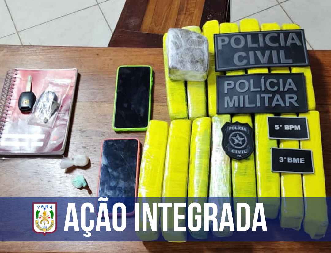 Em Castanhal, operação integrada entre as polícias Civil e Militar resulta em apreensão de entorpecentes