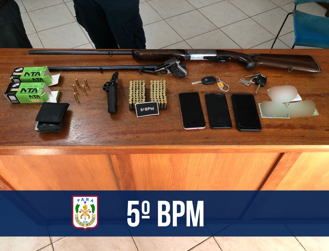 Em Castanhal, trio é preso com armas e mais de 100 munições