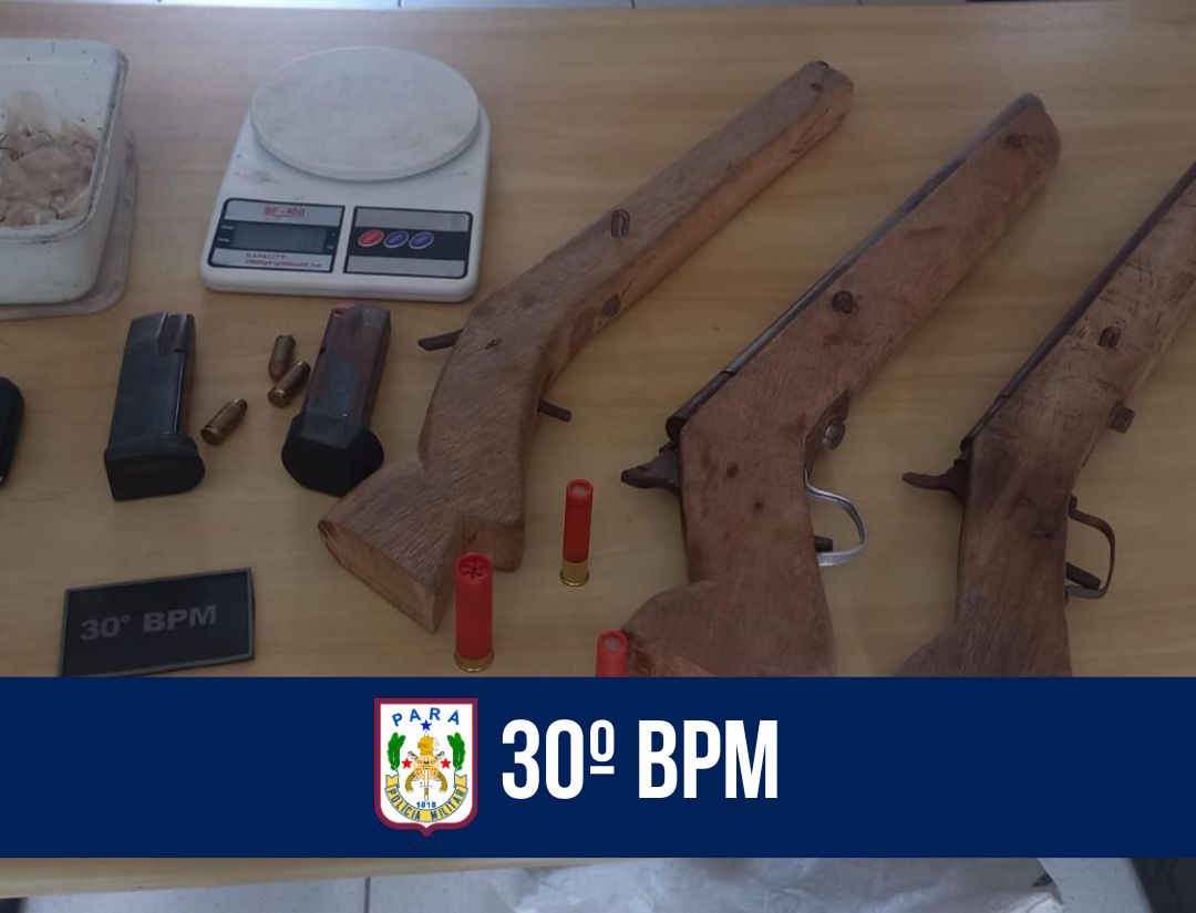 30º BPM apreende armas  munições e drogas em Ananindeua