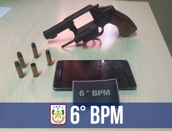 6º BPM apreende arma de fogo e  recupera moto roubada