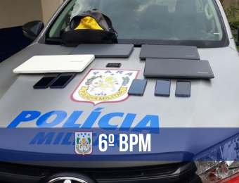 6º BPM prende suspeito e recupera objetos roubados   