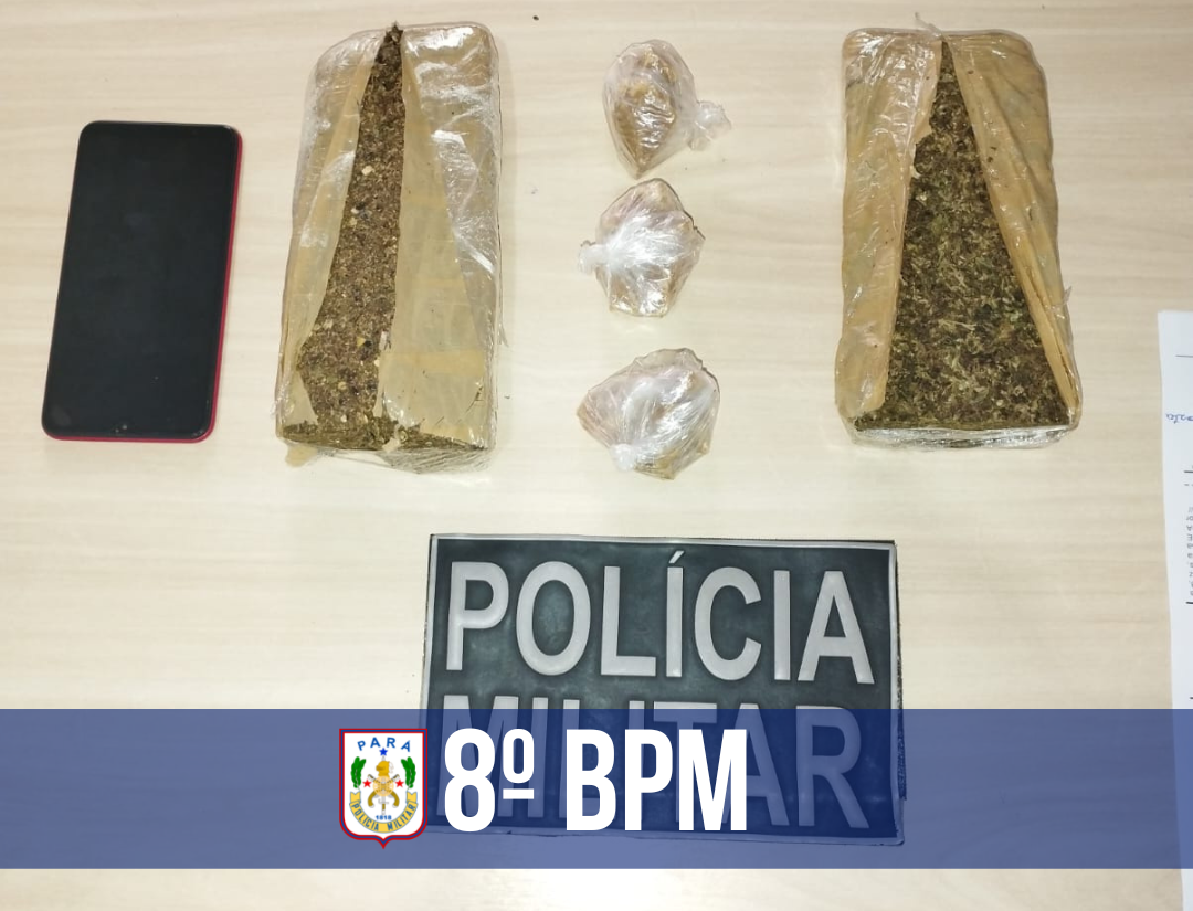 8º BPM prende mulher suspeita de tráfico com 1kg de drogas