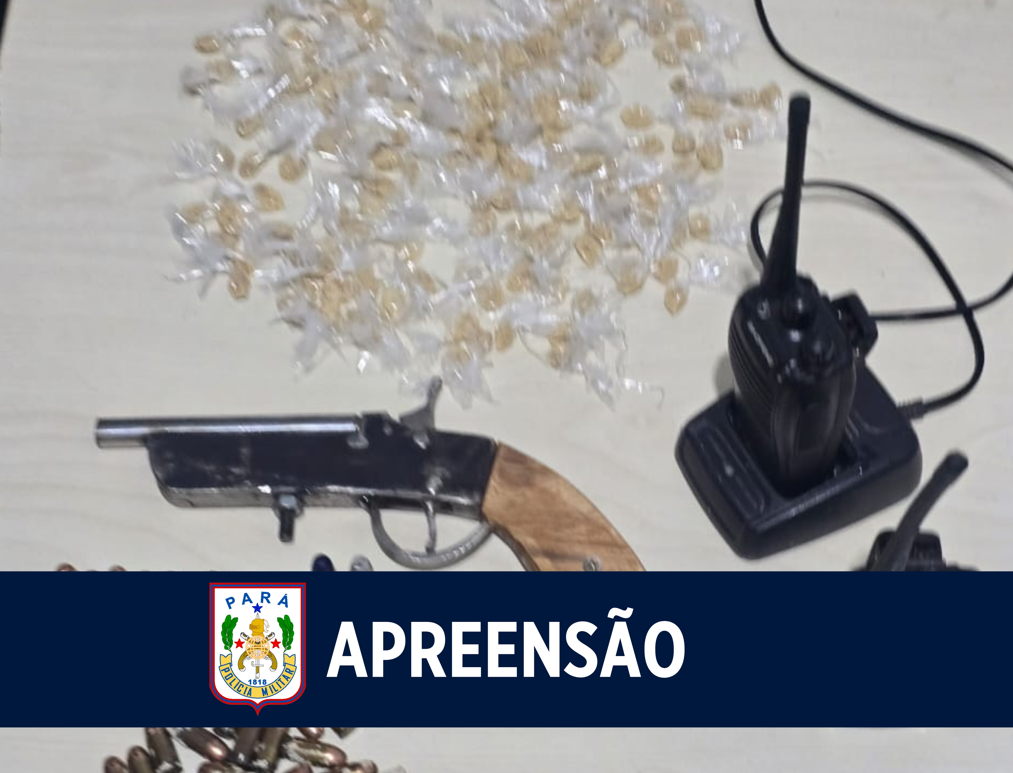 Arma de fogo, munições e entorpecentes são apreendidos em Barcarena