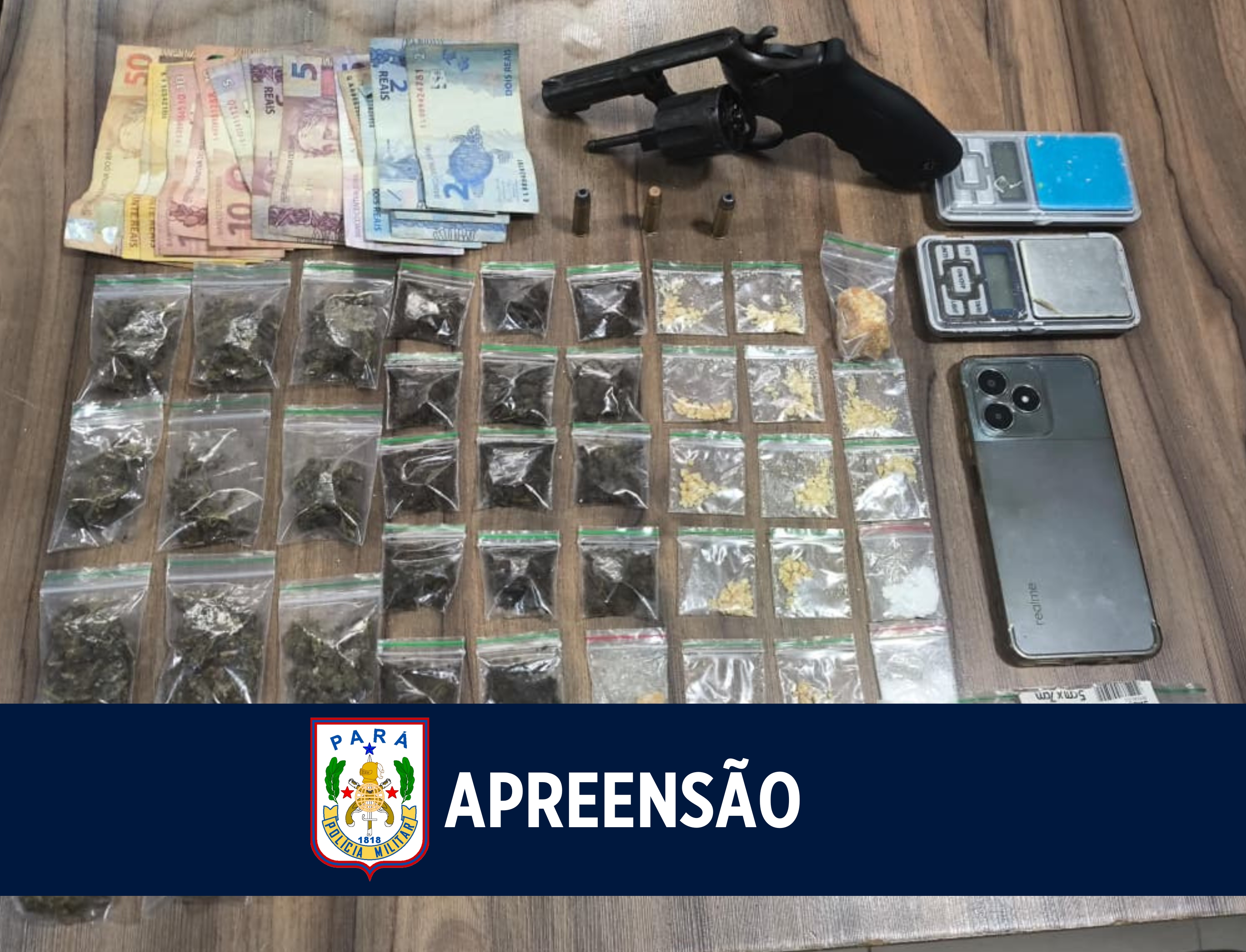 23º BPM prende homem e apreende arma de fogo e drogas em Parauapebas